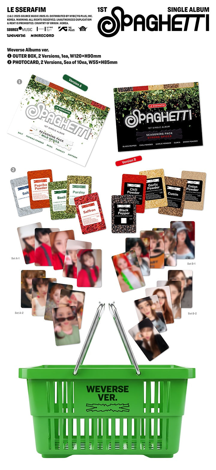 LE SSERAFIM SPAGHETTI OFFICIAL ALBUM WITH WEVERSE SHOP GIFT