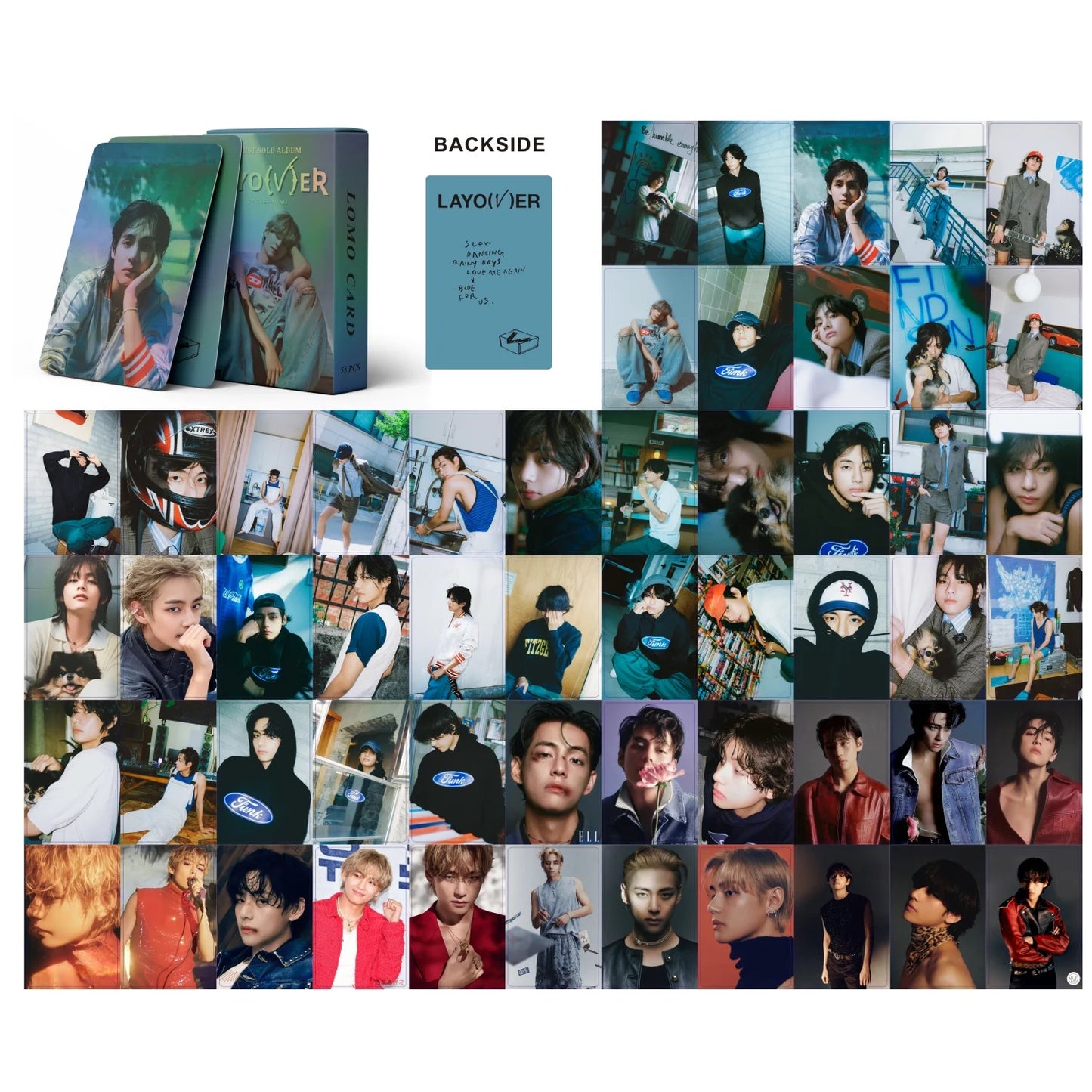 V layover Holographic double sided Lomocards (55 pcs)