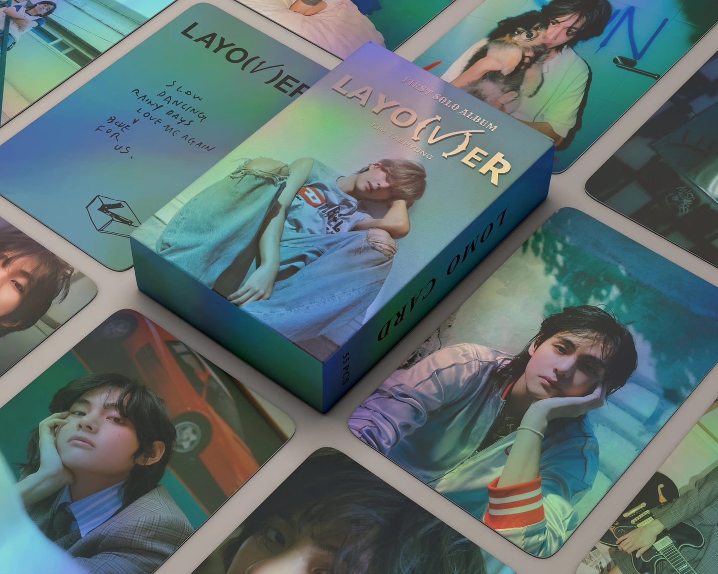 V layover Holographic double sided Lomocards (55 pcs)