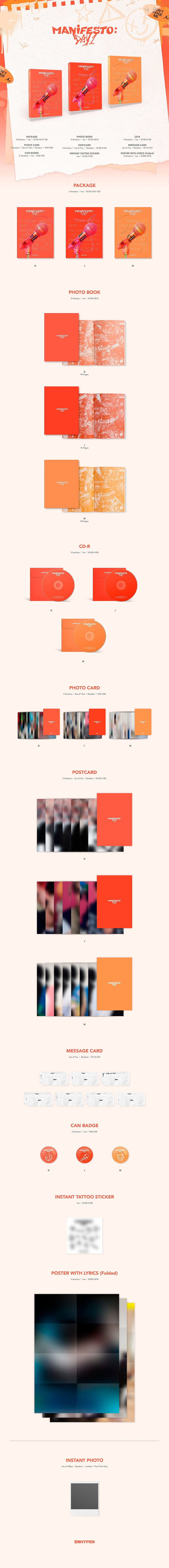 Enhypen Manifesto: Day 1 Official Album