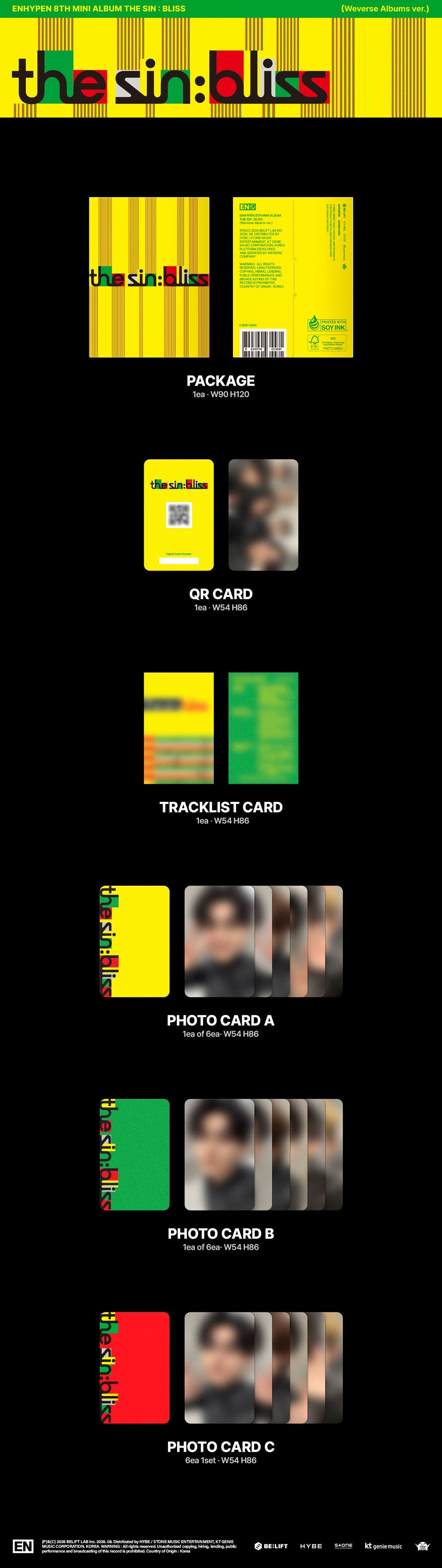 Preorder Enhypen - The Sin: Bliss Official Album with Weverse Gift