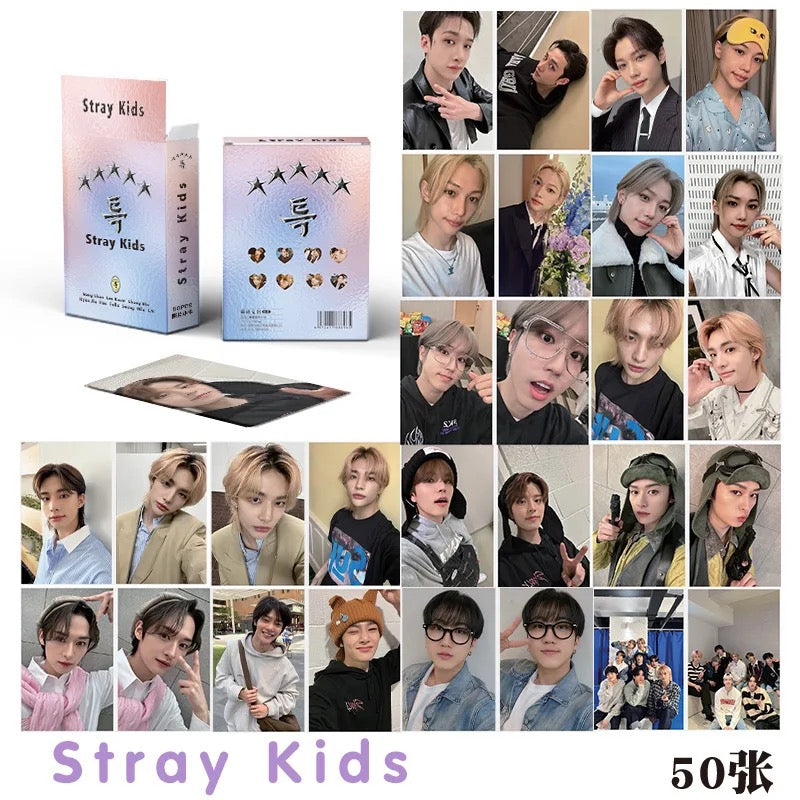 Stray Kids Rainbow Holographic Photocards (50 pcs)