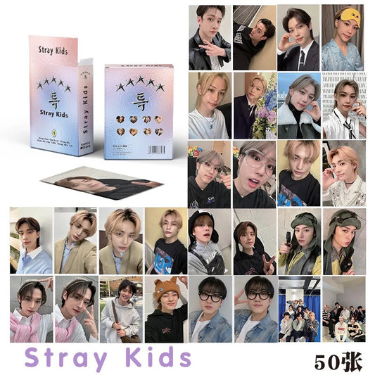 Stray Kids Rainbow Holographic Photocards (50 pcs)