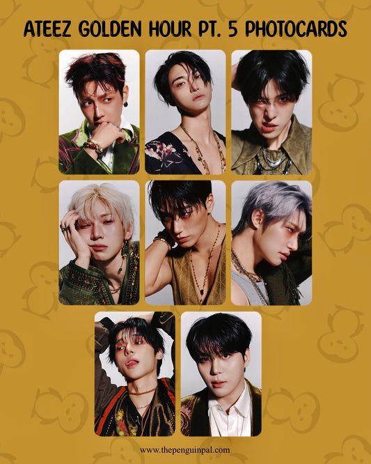 Ateez Golden Hour Pt. 5 Photocards (8 pcs)