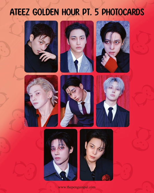 Ateez Golden Hour Pt. 5 Photocards (8 pcs)