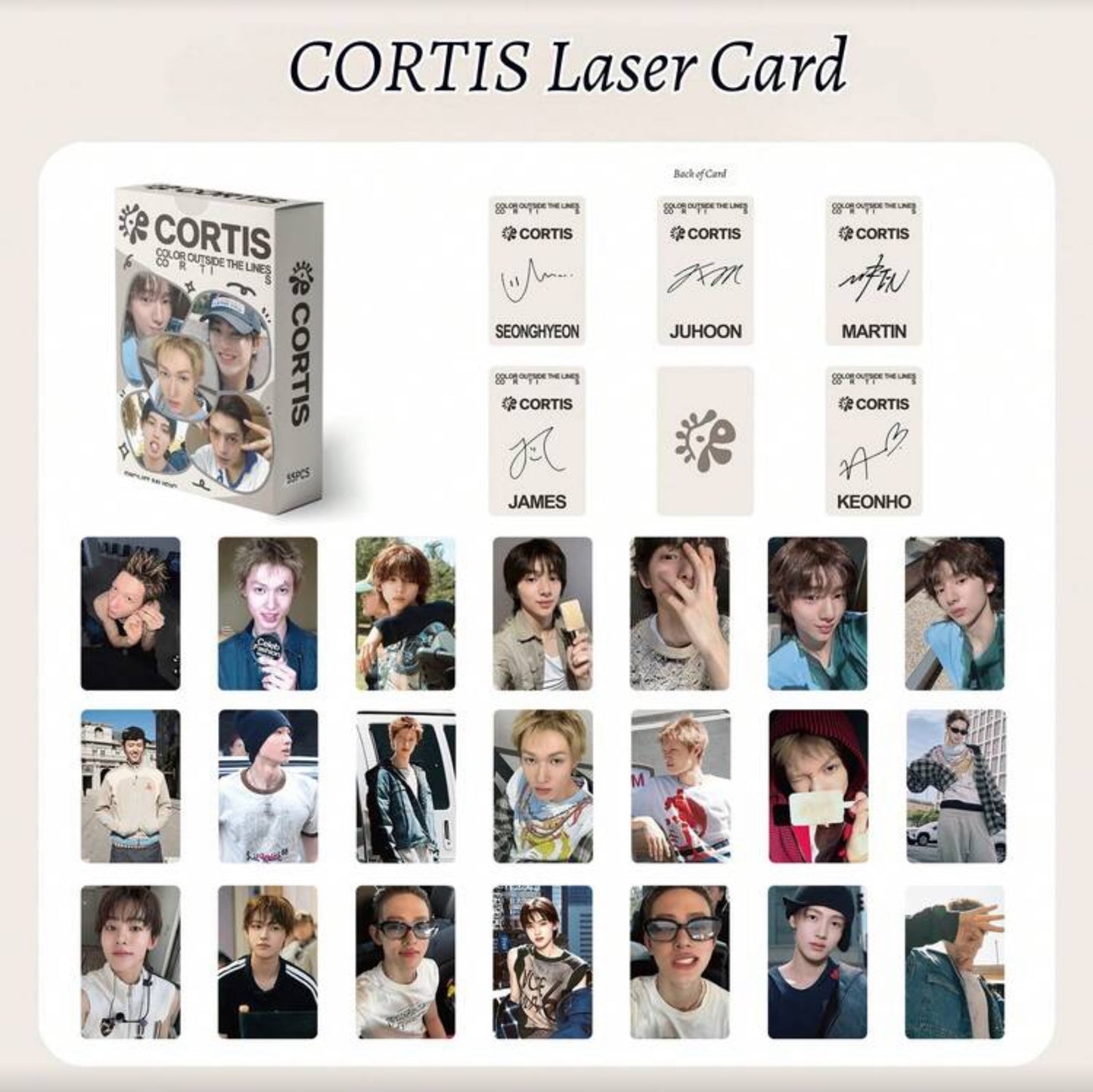 Cortis Holographic Double Sided Photocards (55 pcs)