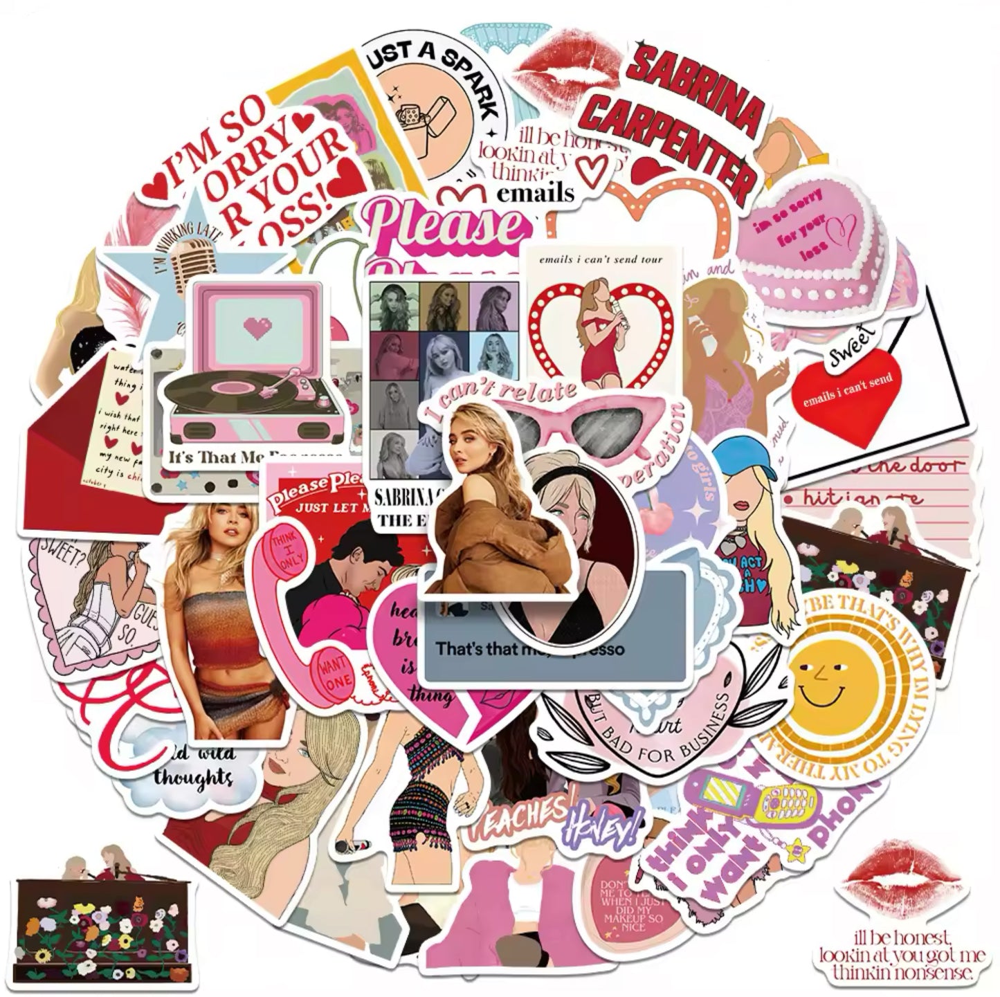 Sabrina Carpenter Stickers (Restickable)