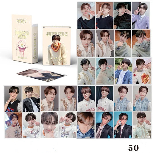 Jungwon Rainbow Holographic Photocards (50 pcs)