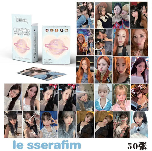 Le Sserafim Rainbow Holographic Photocards (50 pcs)