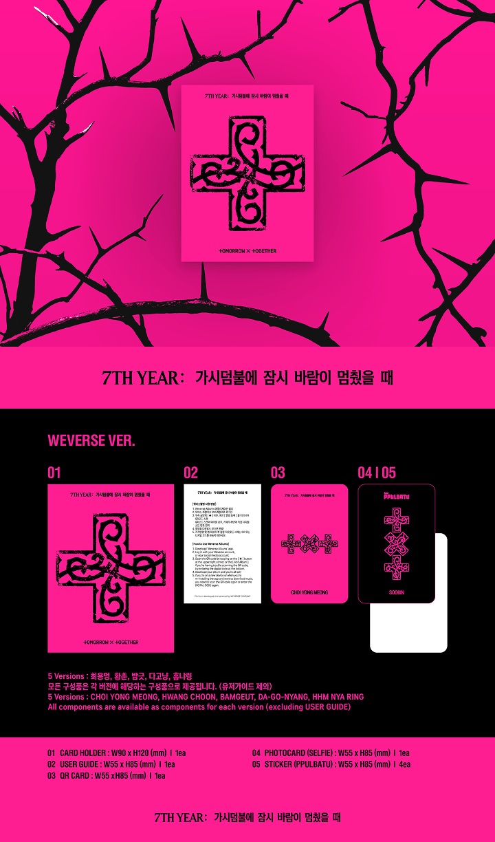 Preorder TXT 7TH YEAR: A Moment of Stillness in the Thorn Official Album With Weverse Shop Gift