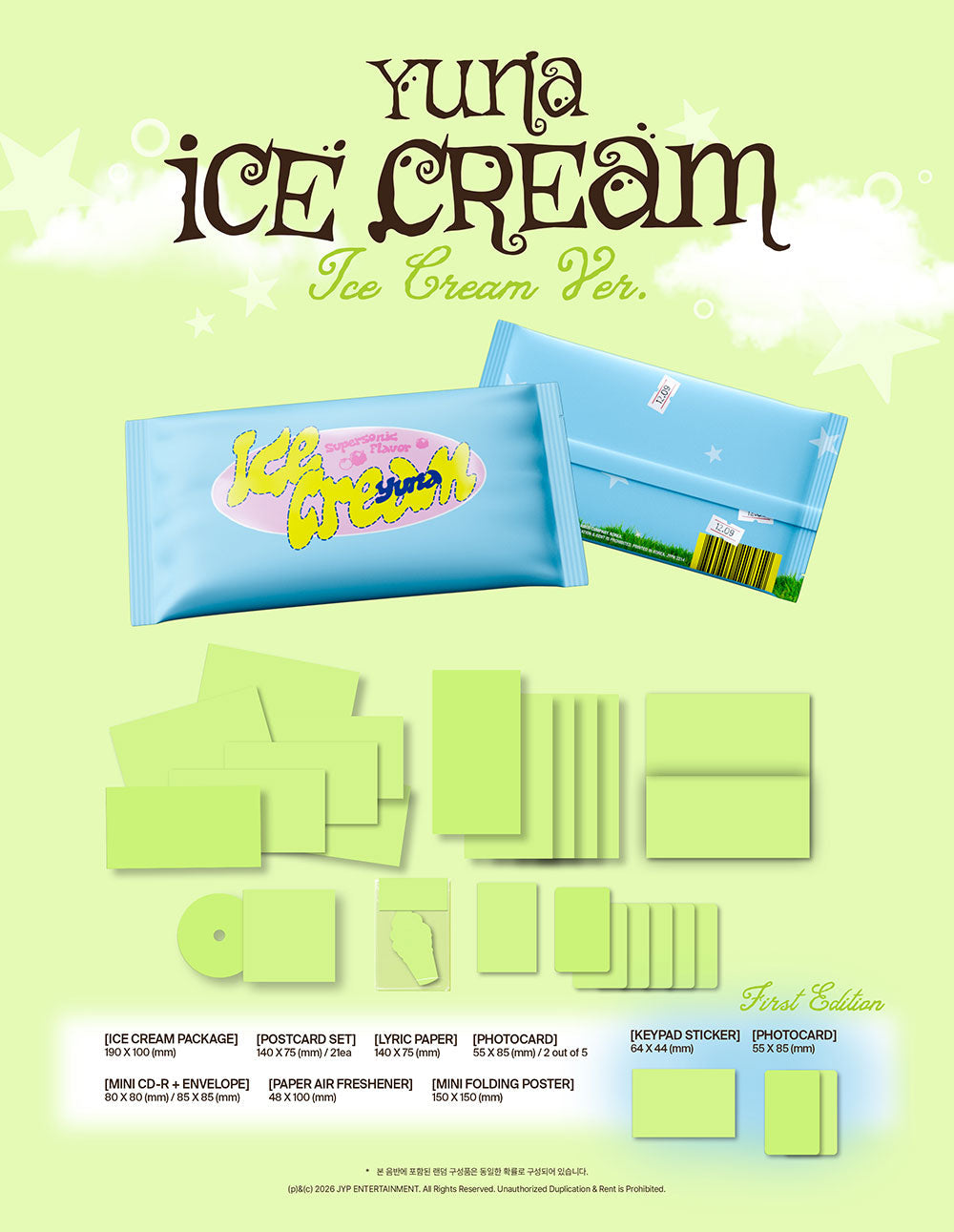 Preorder Itzy Yuna - Icecream Album With Fans Shop Gift
