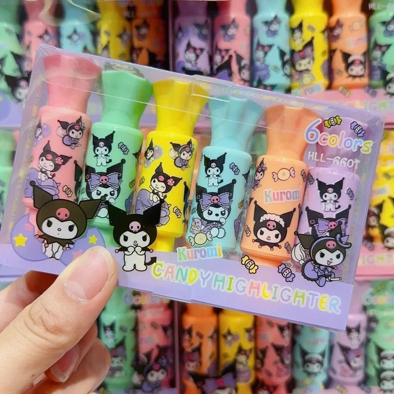 Kuromi Candy Highlighters Set (6 pcs)