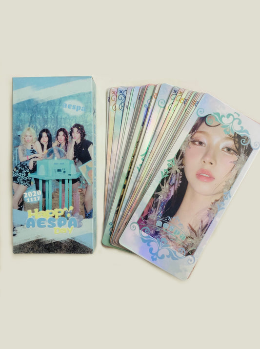 Aespa Holographic double sided bookmarks/ticket Set (40 pcs)