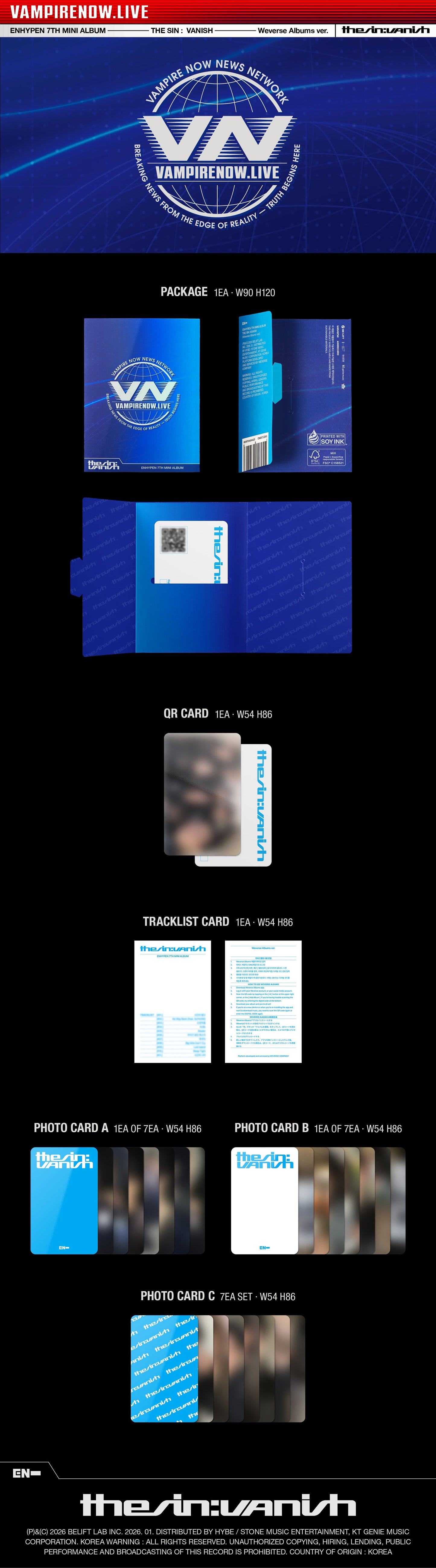 Enhypen The Sin: Vanish Weverse Albums Version Official Album