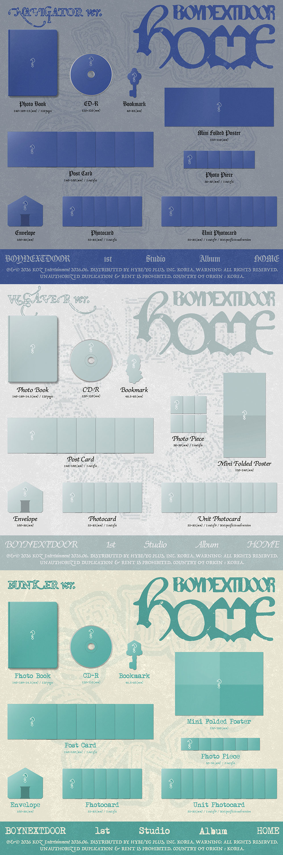 PREORDER BOYNEXTDOOR - HOME OFFICIAL ALBUM WITH WEVERSE SHOP GIFT