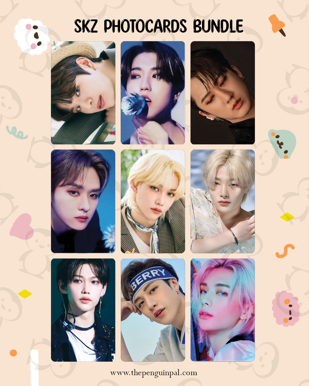 Stray Kids Double sided Photocards Bundle (18 pcs)