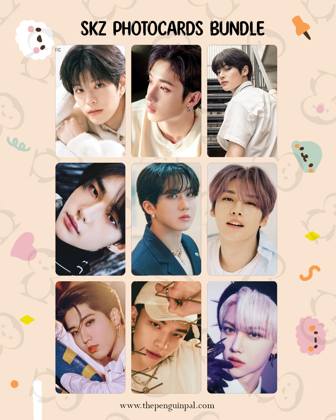 Stray Kids Double sided Photocards Bundle (18 pcs)
